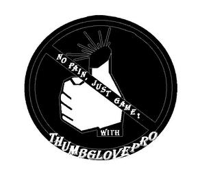 NO PAIN, JUST GAME! WITH THUMBGLOVEPRO logo