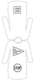 NO PASSING ZONE STOP EXIT ONLY logo