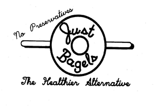 NO PRESERVATIVES JUST BAGELS THE HEALTHIER ALTERNATIVE logo