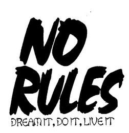 NO RULES DREAM IT, DO IT, LIVE IT logo