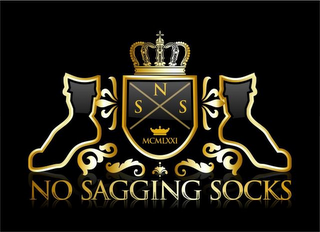 NO SAGGING SOCKS S N S MCMLXXI logo