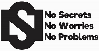 NO SECRETS NO WORRIES NO PROBLEMS logo