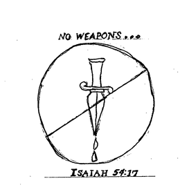 NO WEAPONS ISAIAH 54:17 logo