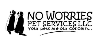 NO WORRIES PET SERVICES LLC YOUR PETS ARE OUR CONCERN... logo