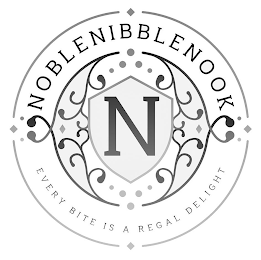 NOBLENIBBLENOOK N EVERY BITE IS A REGAL DELIGHT logo