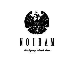 NOIRAM THE LEGACY STARTS HERE logo
