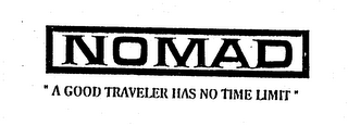 NOMAD "A GOOD TRAVELER HAS NO TIME LIMIT" logo