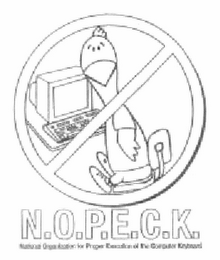 N.O.P.E.C.K. NATIONAL ORGANIZATION FOR PROPER EXECUTION OF THE COMPUTER KEYBOARD logo