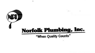 NORFOLK PLUMBING, INC. "WHEN QUALITY COUNTS" logo