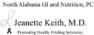 NORTH ALABAMA GI AND NUTRITION, PC JEANETTE KEITH, M.D. PROMOTING HEALTH. FINDING SOLUTIONS. logo