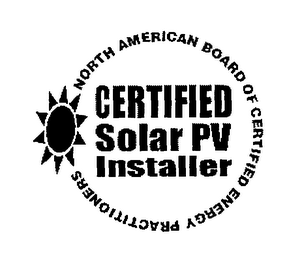 NORTH AMERICAN BOARD OF CERTIFIED ENERGY PRACTITIONERS CERTIFIED SOLAR PV INSTALLER logo