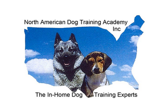 NORTH AMERICAN DOG TRAINING ACADEMY INC. THE IN-HOME DOG TRAINING EXPERTS logo