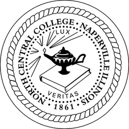NORTH CENTRAL COLLEGE · NAPERVILLE ILLINOIS  ·1861 · LUX VERITAS logo