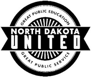 NORTH DAKOTA UNITED GREAT PUBLIC EDUCATION GREAT PUBLIC SERVICE logo