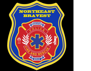 NORTHEAST BRAVEST DEDICATION SERVICE POLICE FIRE AND RESCUE logo