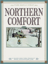 NORTHERN COMFORT PURE MAPLE SYRUP A SAVOR NEW YORK PRODUCT WWW.THATNYSTORE.COM logo