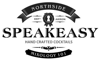 NORTHSIDE ESTD AKRON SPEAKEASY HAND CRAFTED COCKTAILS MIXOLOGY 101 logo