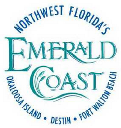 NORTHWEST FLORIDA'S EMERALD COAST OKALOOSA ISLAND DESTIN FORT WALTON BEACH logo