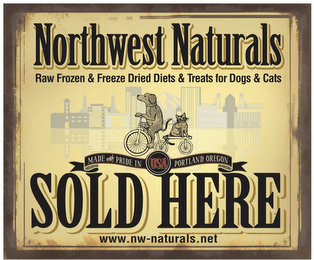 NORTHWEST NATURALS RAW FROZEN & FREEZE DRIED DIETS & TREATS FOR DOGS & CATS MADE WITH PRIDE IN USA PORTLAND OREGON SOLD HERE WWW.NW-NATURALS.NET logo