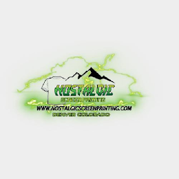 NOSTALGIC SCREEN PRINTING WWW.NOSTALGICSCREENPRINTING.COM DENVER COLORADO logo
