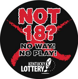 NOT 18? NO WAY! NO PLAY! KENTUCKY LOTTERY! logo