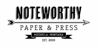 NOTEWORTHY PAPER & PRESS MISSOULA, MONTANA EST. 2008 logo