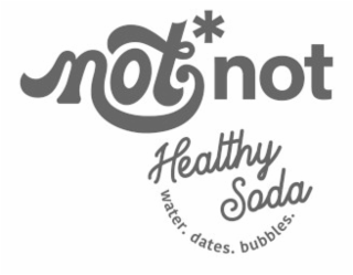 NOTNOT HEALTHY SODA WATER. DATES. BUBBLES. logo