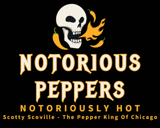 NOTORIOUS PEPPERS NOTORIOUSLY HOT SCOTTY SCOVILLE - THE PEPPER KING OF CHICAGO logo