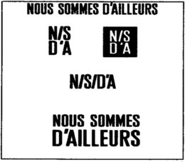 NOUS SOMMES D'AILLEURS N/S D'A N/S/D'A logo