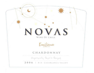 NOVAS EMILIANA WINE OF CHILE CHARDONNAY ORGANICALLY GROWN GRAPES 2006 logo