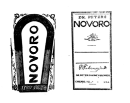 NOVORO 1780 1869 DR. PETER'S NOVORO P. FAHRNEY , M.D. DR. PETER FAHRNEY & SONS CO CHICAGO , ILL. U.S.A. logo