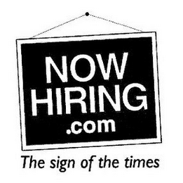 NOW HIRING.COM THE SIGN OF THE TIMES logo