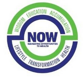 NOW NAVIGATING OPPORTUNITIES TO WEALTH WISDOM EDUCATION ACCUMULATION LIFESTYLE TRANSFORMATION HEALTH logo