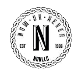 NOW · OR · NEVER N EST 1986 NONLLC logo