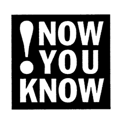 !NOW YOU KNOW logo