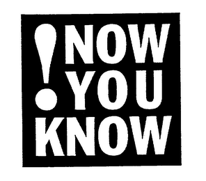 !NOW YOU KNOW logo