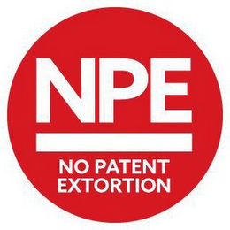 NPE NO PATENT EXTORTION logo