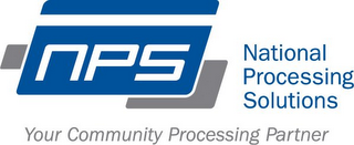 NPS NATIONAL PROCESSSING SOLUTIONS YOUR COMMUNITY PROCESSING PARTNER logo