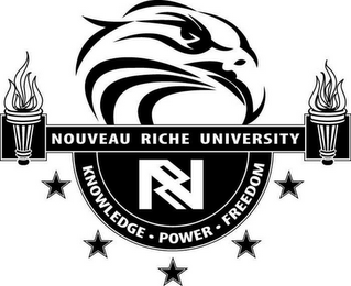 NR NOUVEAU RICHE UNIVERSITY KNOWLEDGE · POWER · FREEDOM logo