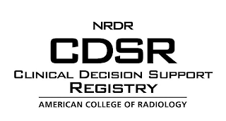 NRDR CDSR CLINICAL DECISION SUPPORT REGISTRY AMERICAN COLLEGE OF RADIOLOGY logo