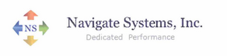 NS NAVIGATE SYSTEMS, INC. DEDICATED PERFORMANCE logo