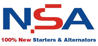NSA 100% NEW STARTERS & ALTERNATORS logo