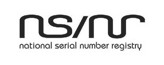 NS/NR NATIONAL SERIAL NUMBER REGISTRY logo
