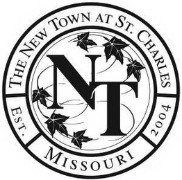 NT THE NEW TOWN AT ST. CHARLES EST. MISSOURI 2004 logo
