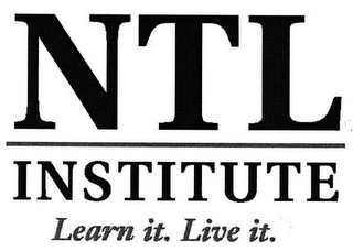 NTL INSTITUTE LEARN IT. LIVE IT. logo