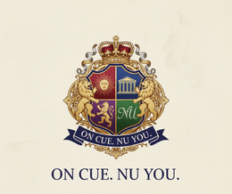 NU ON CUE. NU YOU. ON CUE. NU YOU. logo