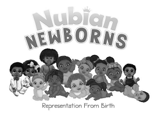 NUBIAN NEWBORNS; REPRESENTATION FROM BIRTH logo