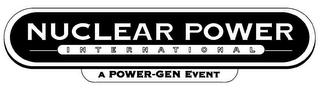 NUCLEAR POWER INTERNATIONAL A POWER-GEN EVENT logo