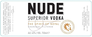 NUDE SUPERIOR VODKA THE SPIRIT OF NEPAL CHARCOAL FILTERED logo
