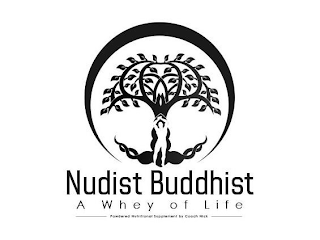 NUDIST BUDDHIST A WHEY OF LIFE POWDERED NUTRITIONAL SUPPLEMENT BY COACH NICK logo